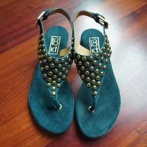 Fun Emerald Green Bedazzled Sandals
